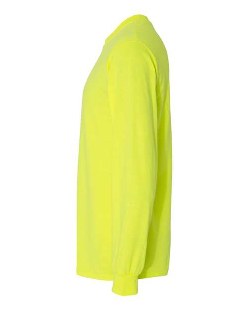 Gildan G540 Adult Heavy Cotton Long-Sleeve T-Shirt #color_SAFETY GREEN