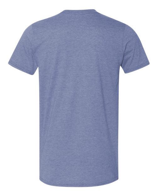 Gildan G640 Adult Softstyle 4.5 oz T-Shirt #color_HEATHER INDIGO