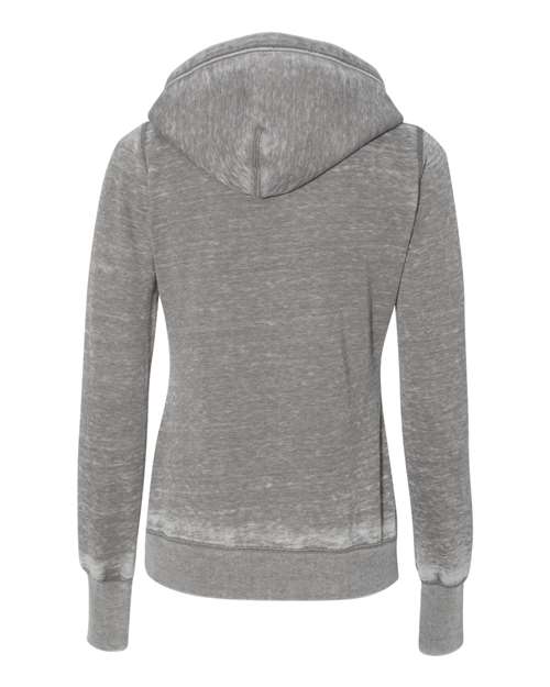 J America JA8912 Ladies' Zen Pullover Fleece Hooded Sweatshirt #color_CEMENT