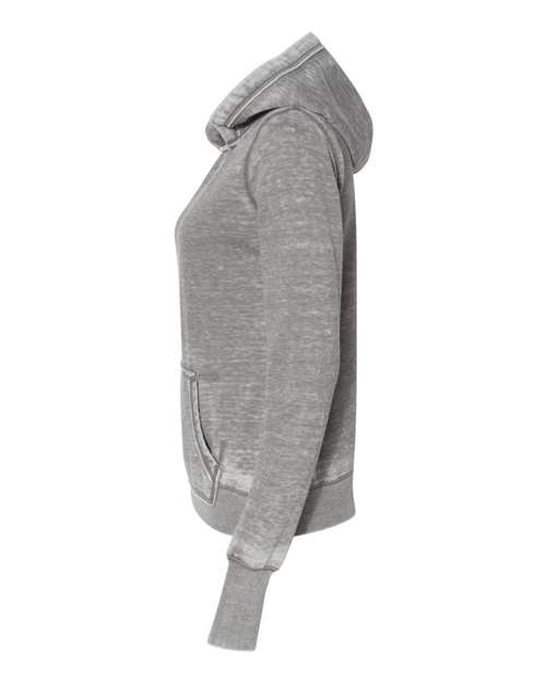 J America JA8912 Ladies' Zen Pullover Fleece Hooded Sweatshirt #color_CEMENT