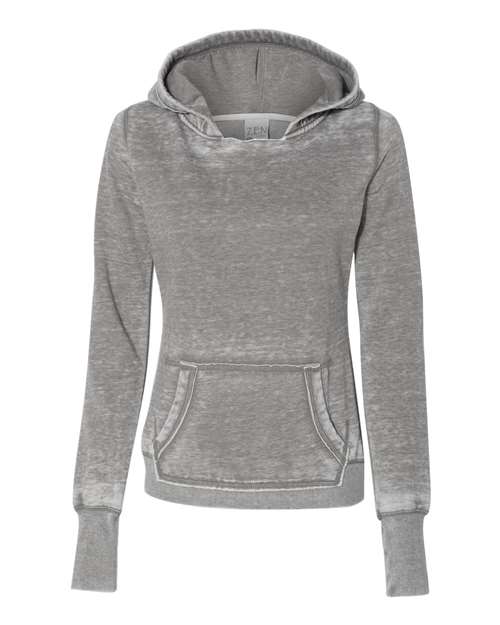 J America JA8912 Ladies' Zen Pullover Fleece Hooded Sweatshirt #color_CEMENT