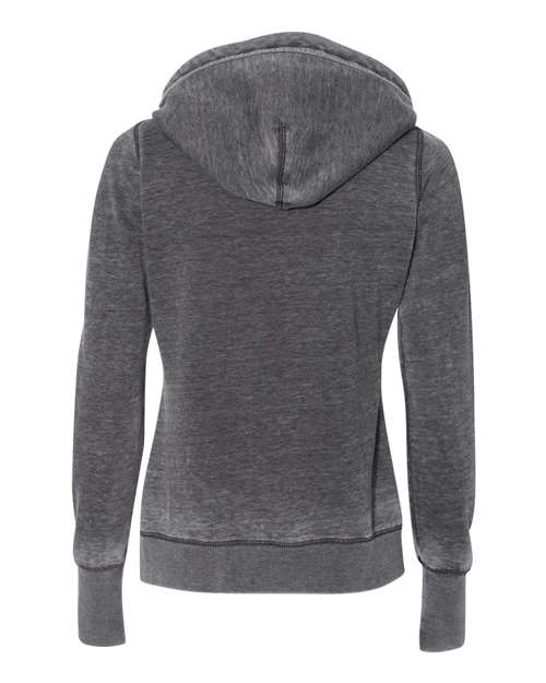 J America JA8912 Ladies' Zen Pullover Fleece Hooded Sweatshirt #color_DARK SMOKE