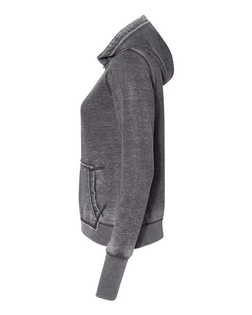 J America JA8912 Ladies' Zen Pullover Fleece Hooded Sweatshirt #color_DARK SMOKE