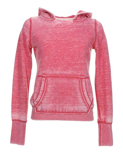 J America JA8912 Ladies' Zen Pullover Fleece Hooded Sweatshirt #color_WILDBERRY