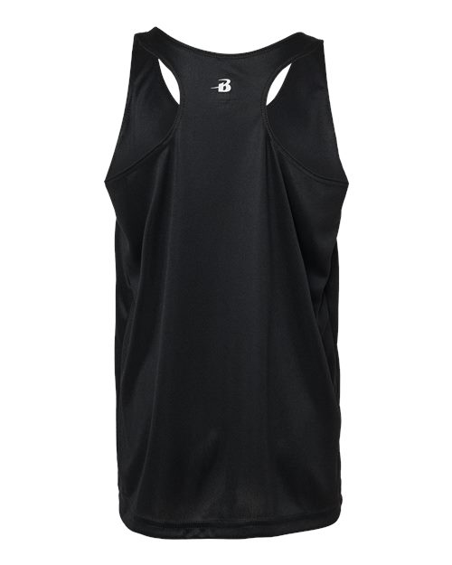 Badger 2166 Girls’ B-Core Racerback Tank Top #color_Black