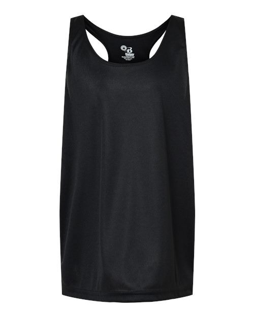 Badger 2166 Girls’ B-Core Racerback Tank Top #color_Black