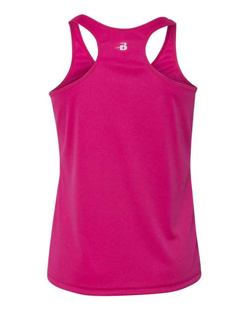 Badger 2166 Girls’ B-Core Racerback Tank Top #color_Hot Pink