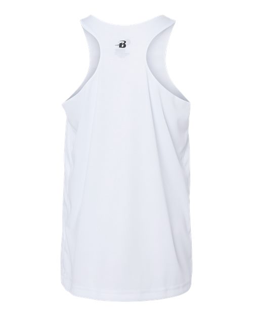 Badger 2166 Girls’ B-Core Racerback Tank Top #color_White