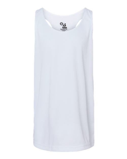 Badger 2166 Girls’ B-Core Racerback Tank Top #color_White