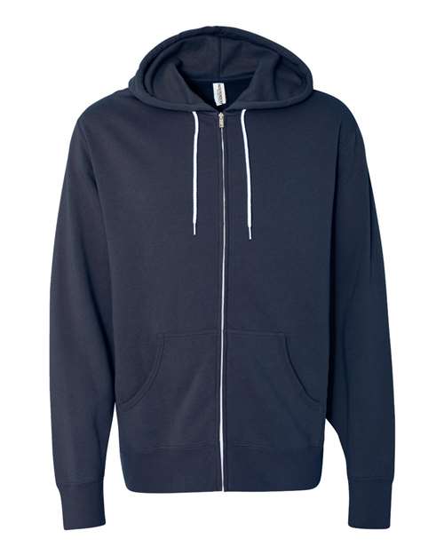 Independent Trading Co. AFX90UNZ Lightweight Full-Zip Hooded Sweatshirt #color_Slate Blue