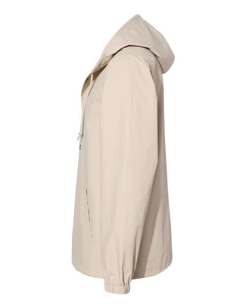 Independent Trading Co. EXP95NB Water-Resistant Hooded Windbreaker #color_Classic Khaki