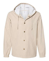 Independent Trading Co. EXP95NB Water-Resistant Hooded Windbreaker #color_Classic Khaki