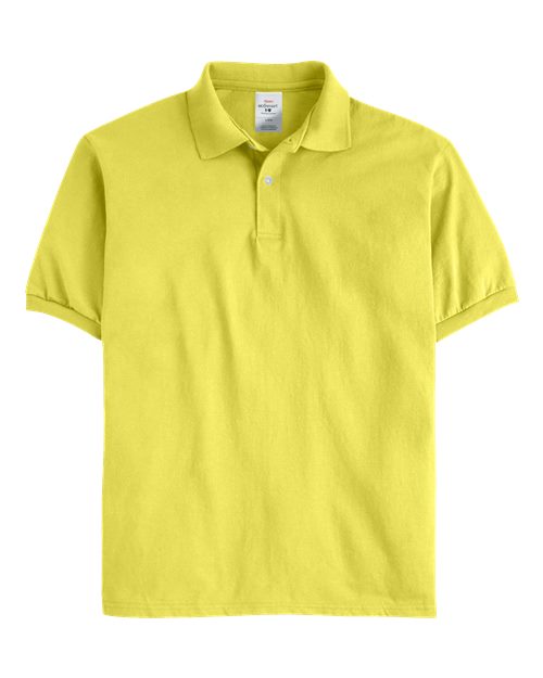 Hanes 054 Adult 50/50 EcoSmart Jersey Knit Polo #color_YELLOW