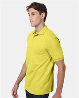 Hanes 054 Adult 50/50 EcoSmart Jersey Knit Polo #color_YELLOW