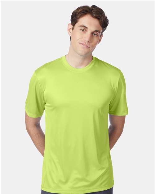 Hanes 4820 Adult Cool DRI with FreshIQ T-Shirt #color_SAFETY GREEN