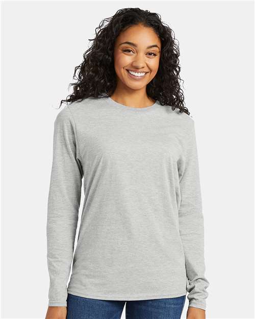 Hanes 498L Adult Nano-T Long-Sleeve T-Shirt #color_ASH