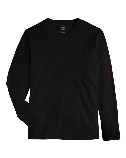 Hanes 498L Adult Nano-T Long-Sleeve T-Shirt #color_BLACK