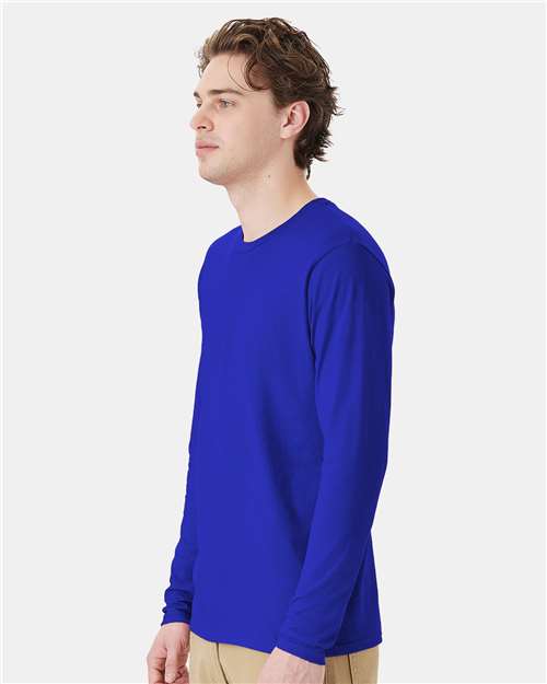 Hanes 498L Adult Nano-T Long-Sleeve T-Shirt #color_DEEP ROYAL