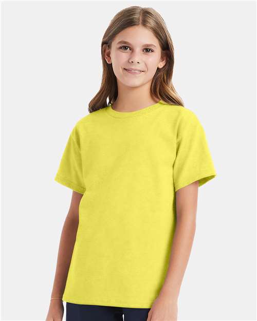 Hanes 5480 Youth Comfortsoft Cotton T-Shirt #color_YELLOW