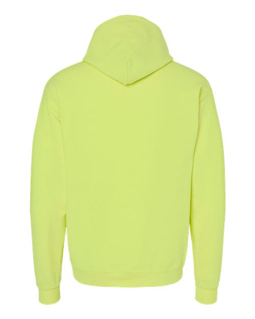 Hanes P170 Unisex Ecosmart 50/50 Pullover Hooded Sweatshirt #color_SAFETY GREEN