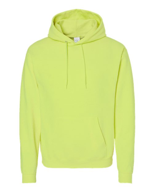 Hanes P170 Unisex Ecosmart 50/50 Pullover Hooded Sweatshirt #color_SAFETY GREEN