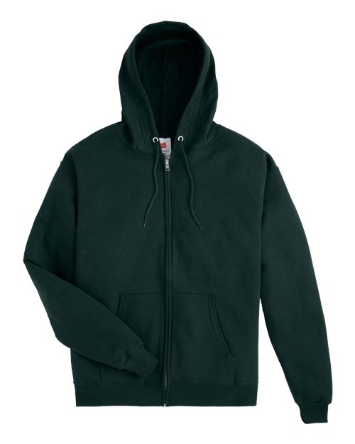 Hanes P180 Adult EcoSmart 50/50 Full-Zip Hooded Sweatshirt #color_DEEP FOREST