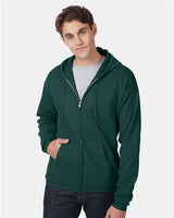 Hanes P180 Adult EcoSmart 50/50 Full-Zip Hooded Sweatshirt #color_DEEP FOREST