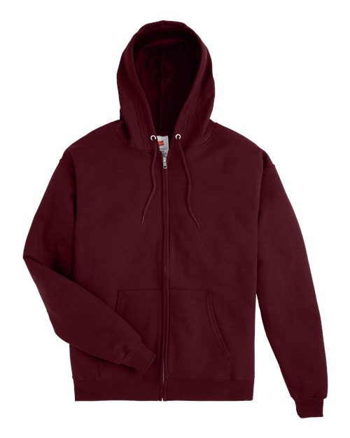 Hanes P180 Adult EcoSmart 50/50 Full-Zip Hooded Sweatshirt #color_MAROON