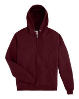 Hanes P180 Adult EcoSmart 50/50 Full-Zip Hooded Sweatshirt #color_MAROON