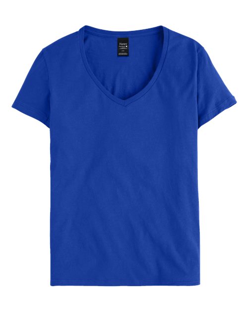 Hanes S04V Ladies' Nano-T V-Neck T-Shirt #color_DEEP ROYAL