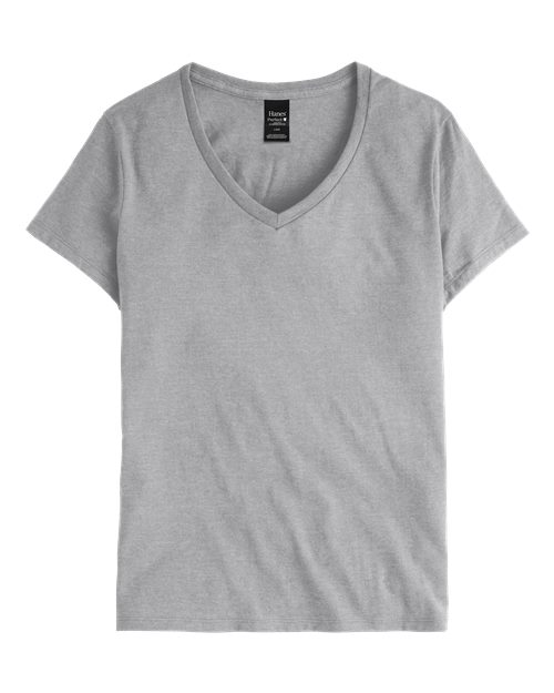 Hanes S04V Ladies' Nano-T V-Neck T-Shirt #color_LIGHT STEEL