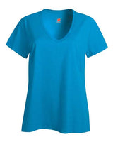 Hanes S04V Ladies' Nano-T V-Neck T-Shirt #color_TEAL