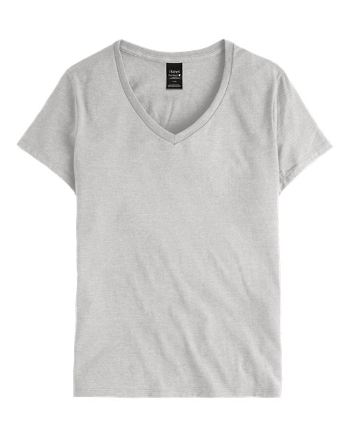 Hanes S04V Ladies' Nano-T V-Neck T-Shirt #color_ASH