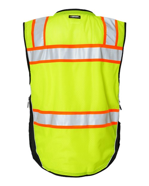 Kishigo S5002-5003 Premium Black Series Surveyors Vest #color_Lime