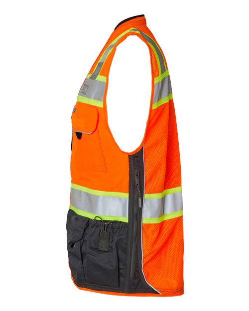 Kishigo S5002-5003 Premium Black Series Surveyors Vest #color_Orange