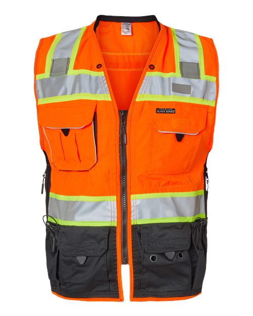 Kishigo S5002-5003 Premium Black Series Surveyors Vest #color_Orange