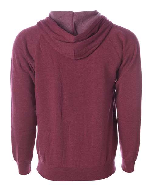 Independent Trading Co. PRM33SBZ Special Blend Raglan Full-Zip Hooded Sweatshirt #color_Crimson
