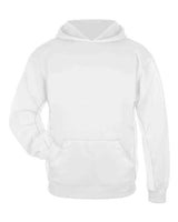 Badger 2454 Youth Performance Fleece Hooded Sweatshirt #color_White