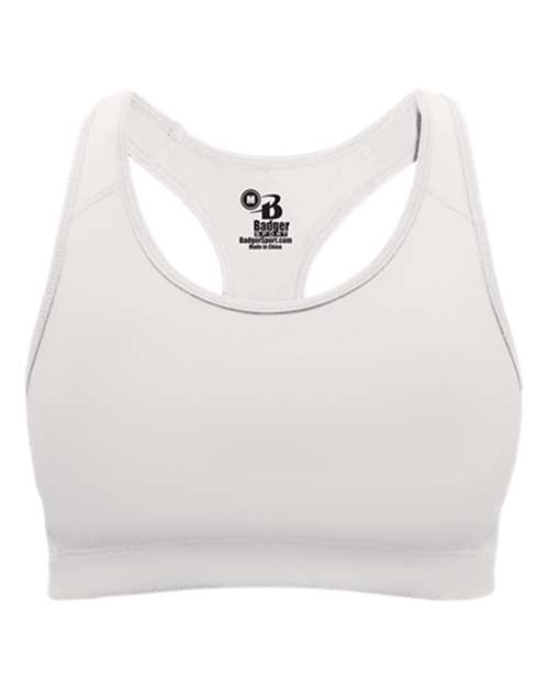 Badger 2636 Girls' B-Sport Bra Top #color_White