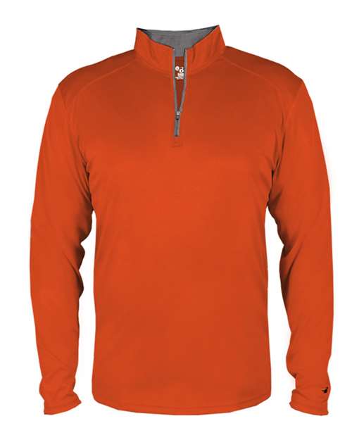 Badger 4102 B-Core Quarter-Zip Pullover #color_Burnt Orange/ Graphite