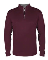Badger 4102 B-Core Quarter-Zip Pullover #color_Maroon/ Graphite