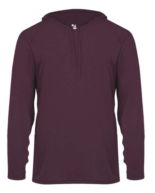 Badger 4105 B-Core Hooded Long Sleeve T-Shirt #color_Maroon