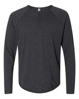 Next Level 6072 Men's Triblend Long-Sleeve Henley #color_VINTAGE BLACK
