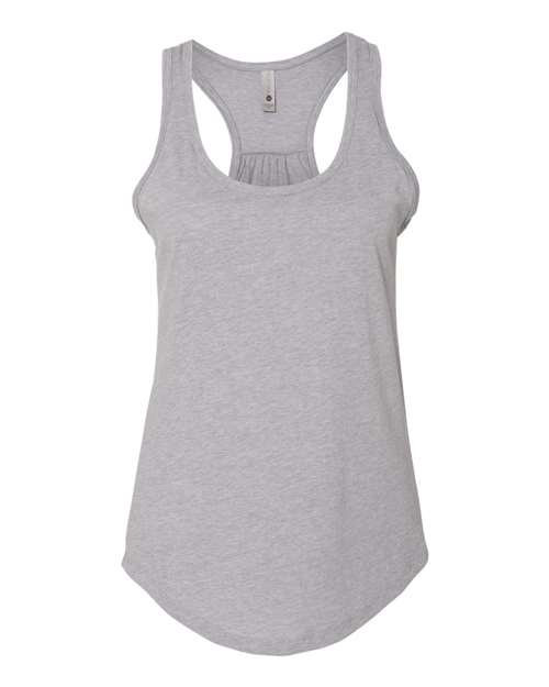 Next Level 6338 Ladies' Gathered Racerback Tank #color_HEATHER GRAY