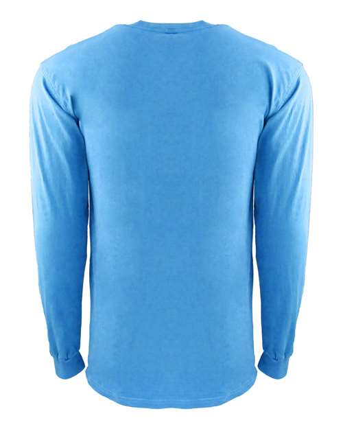 Next Level 7451 Adult Inspired Dye Long-Sleeve Crew with Pocket #color_OCEAN