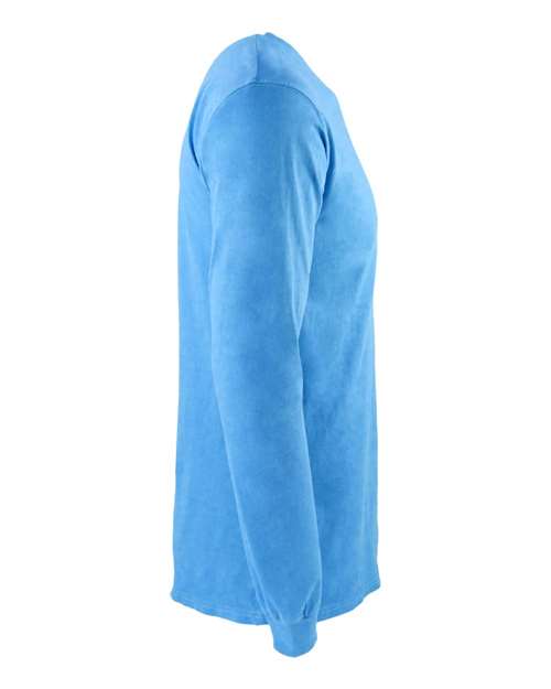 Next Level 7451 Adult Inspired Dye Long-Sleeve Crew with Pocket #color_OCEAN