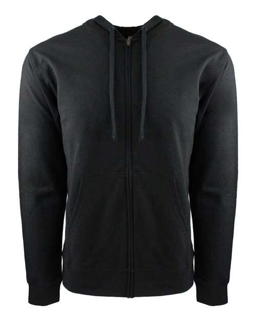 Next Level 9601 Adult French Terry Zip Hoodie #color_BLACK/ BLACK