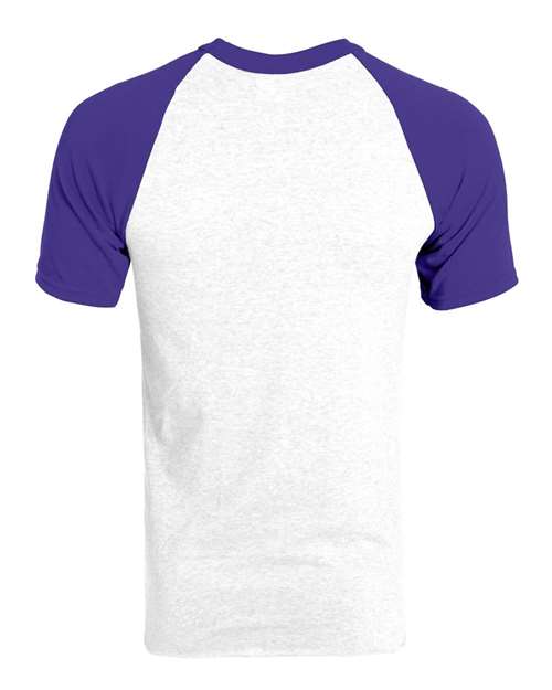 Augusta Sportswear 423 Adult Short-Sleeve Baseball Jersey #color_WHITE/ PURPLE