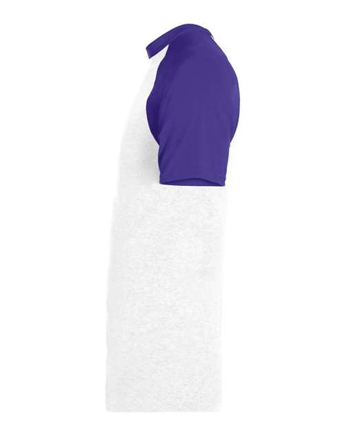 Augusta Sportswear 423 Adult Short-Sleeve Baseball Jersey #color_WHITE/ PURPLE