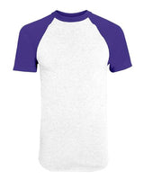 Augusta Sportswear 423 Adult Short-Sleeve Baseball Jersey #color_WHITE/ PURPLE